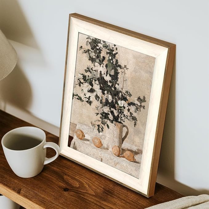 XOCUUI Vintage Wall Art Kitchen, Flowers and Lemons Pictures Painting Botanical Decor, Unframed Canvas Prints Art, Vintage Bathroom Decor, Farmhouse Wall Art for Dining Room, 12"x16" - Image 9
