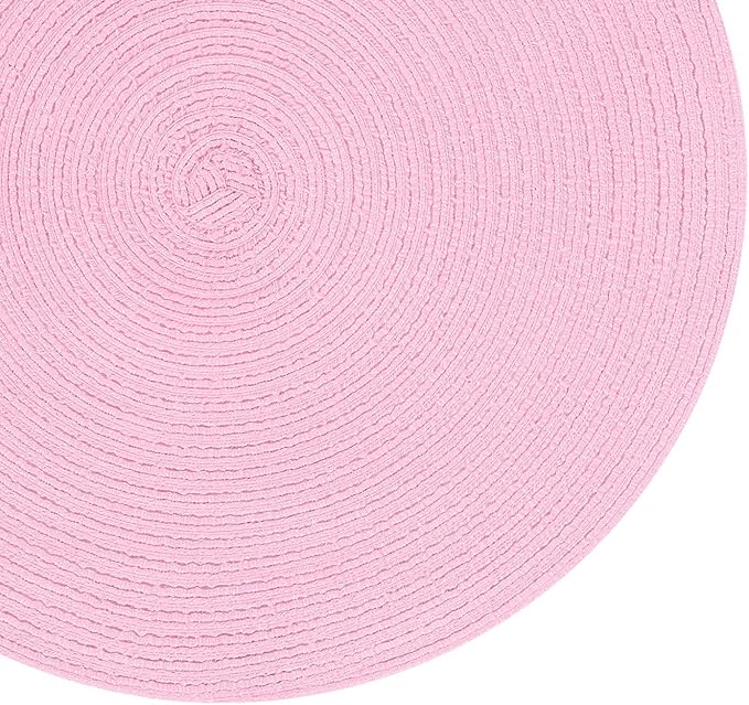 SHACOS Round Braided Placemats Set of 4 Washable 15 inch Round Table Mats for Dining Table Place Mats Home Wedding Party Decor (Pink, 4) - Image 9