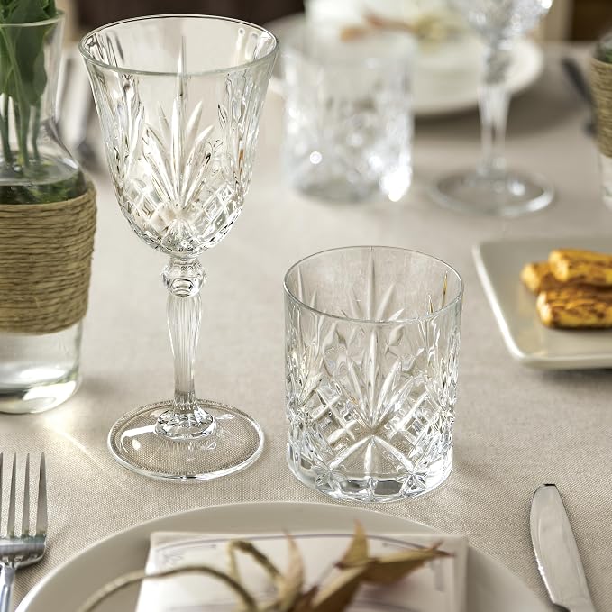 Lorren Home Trends Crystal Melodia Collection Double Old Fashioned Glass Set - Image 5