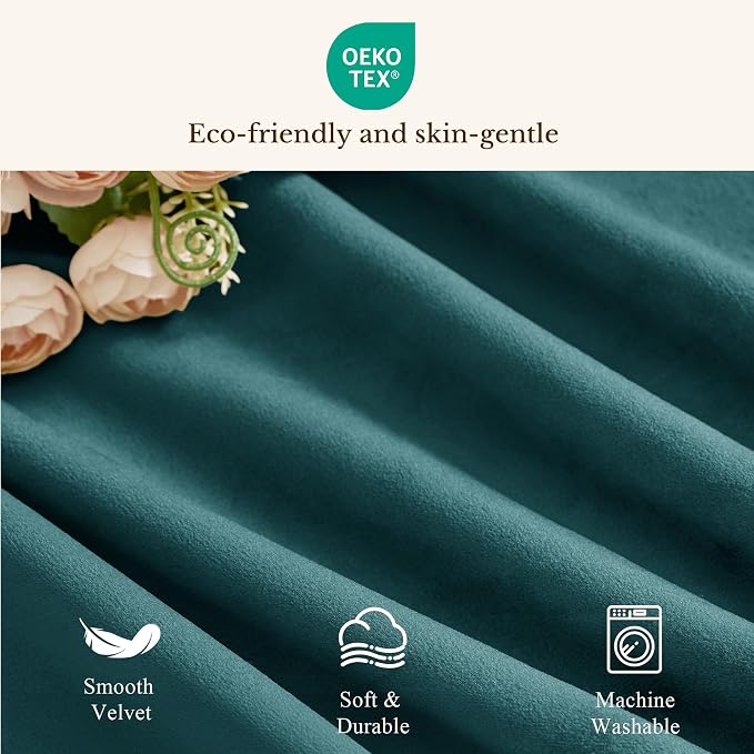Teal Valance for Windows Scalloped 52x18 Inch 1 Panel | Soft Velvet Wavy Small Kitchen Curtains, Elegant Privacy Shielding Window Treatment for Bathroom, Laundry, RV - Image 8