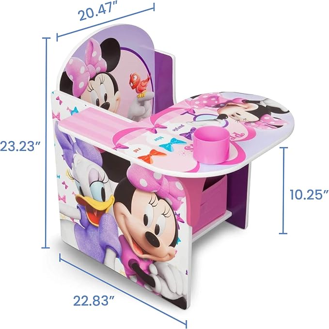 Delta Children Chair Desk With Storage Bin, Disney Minnie Mouse - Image 6