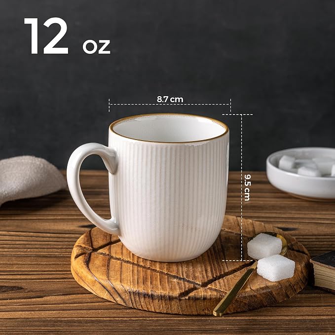 GBhome Ceramic Coffee Mugs Set of 6, 12oz Handmade Ceramic Coffee Mugs Set with Gradient color for Latte/Tea/Beer/Hot Cocoa, Dishwasher & Microwave Safe - Image 4