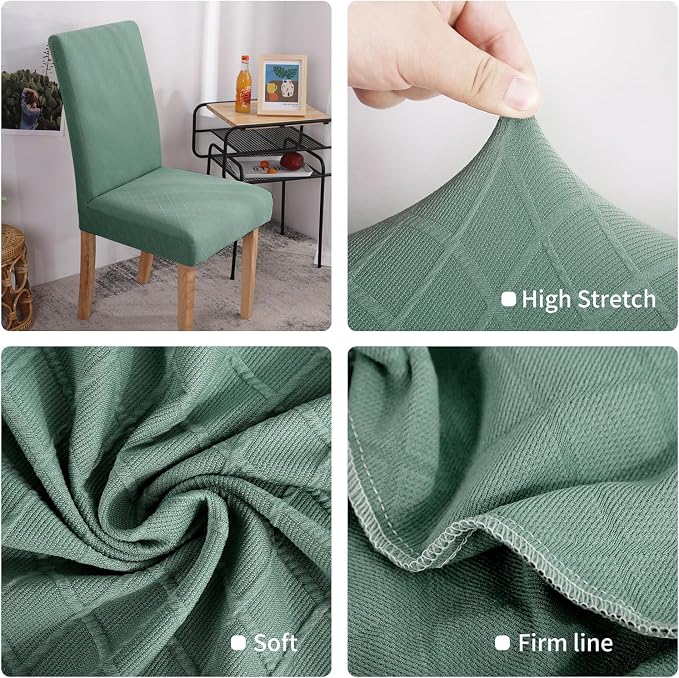 Fuloon 6 Pack Super Fit Stretch Removable Washable Short Dining Chair Protector Cover Seat Slipcover for Hotel, Dining Room, Ceremony, Banquet Wedding Party - Image 5