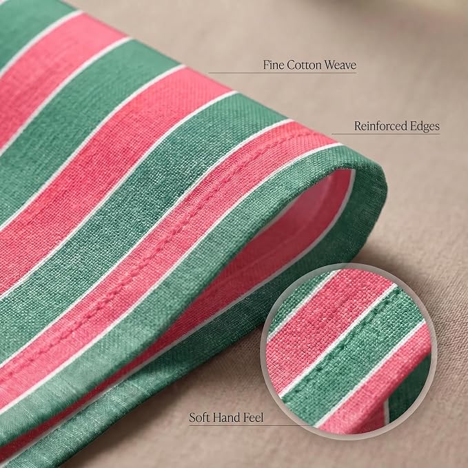 Urban Villa Cloth Napkins Cotton 20x20 (Set of 12) Cristmas Stripes - Image 5