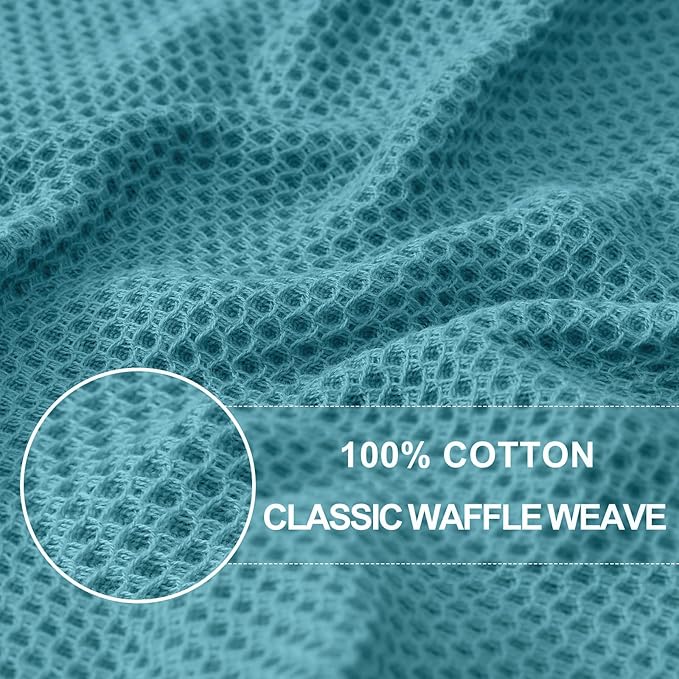 Homaxy 100% Cotton Waffle Weave Kitchen Dish Towels 6-Pack, Lake Blue | 13 x 28 Inches, Ultra Soft Absorbent Dish Towels, Quick Drying Cleaning Towels - Image 2