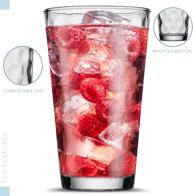 Melrose 24-Piece Family Drinking Glasses Set - Everyday Drinking Glassware Set with Highball Cooler, DOF, Juice Glasses and Shot Glasses - 6 Each Free Replacement for Damaged Glasses During Shipping - Image 9