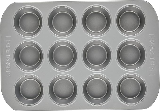 Farberware Bakeware Nonstick Muffin Pan, 12-Cup, Cupcake Baking Pan, Gray - Image 8