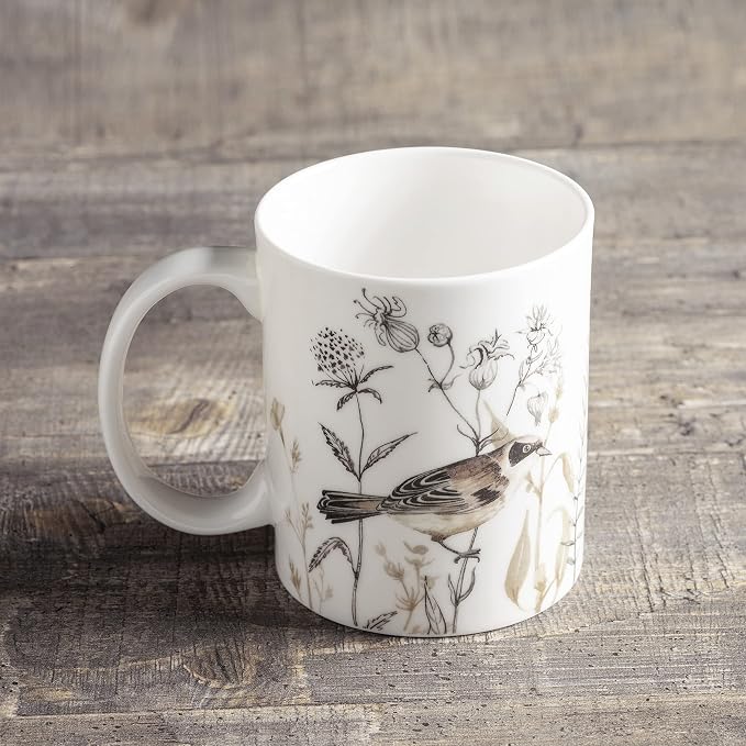 Maison d' Hermine Coffee Mug with Handles Tea Cups (12 Ounce, Pack of 1) | Fine Bone China Coffee Mugs for Hot Beverages Cappuccino Latte Home Spring Summer -Meadow Florals - Brown - Meadow Mornings - Image 8