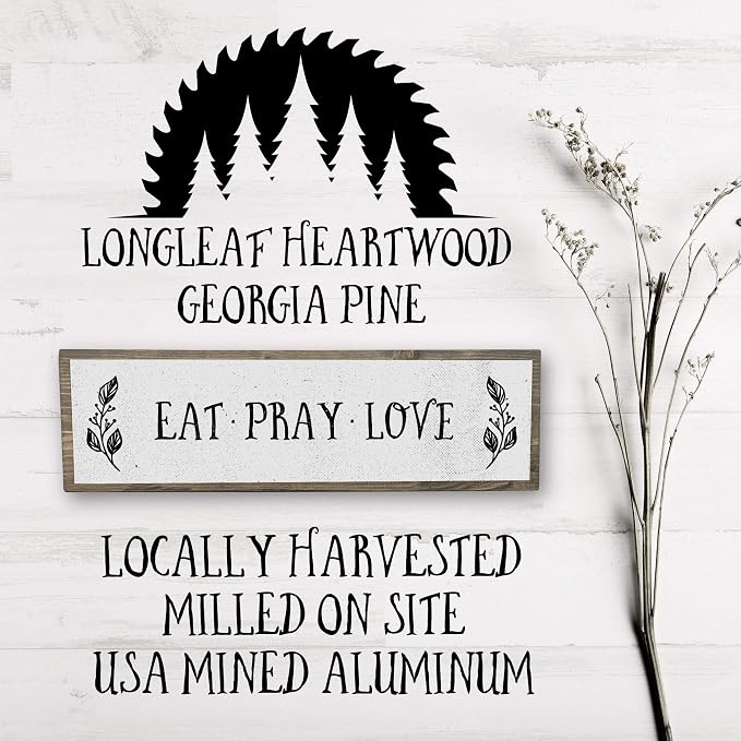 Kitchen Wood Signs (Medium - Wood And Metal, Eat Pray Love) - Image 3