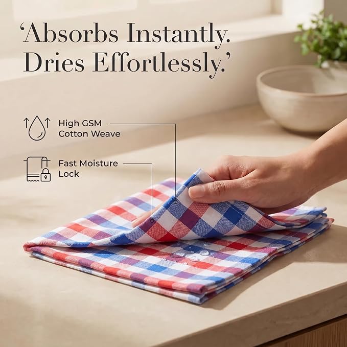 Urban Villa Cloth Napkins July4th 20x20 (Set of 12) Red/Blue - Image 3