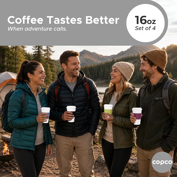 Copco Acadia Travel Mug, 16 Oz - Black, Plum, Blue, Green, Set of 4 - Image 7