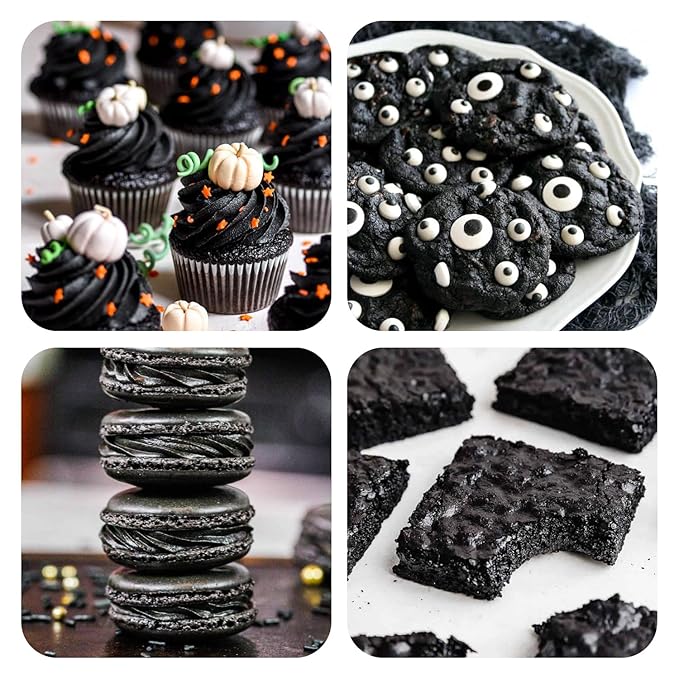 Super Black Gel Food Coloring - Pandalab 2 Ounce High Concentrated Food Dye for Baking, Cake, Cookie, Fondant, Icing, Easter Egg, Macaron, DIY Slime (60ml)