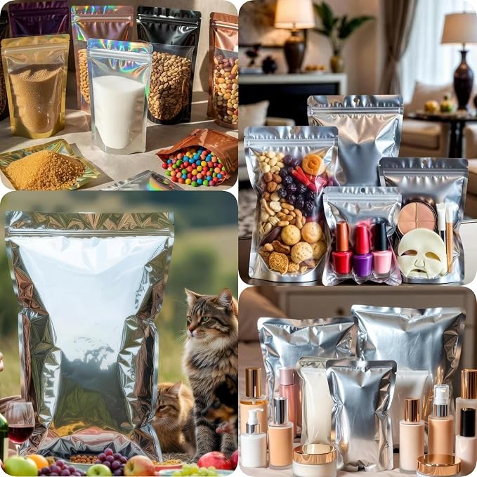 Mylar Bags 2Gallon 30PCS 17"X13" for Food Storage with Oxygen Absorbers&Labels,10Mil Thick Resealable Zipper&Heat Seal Stand Up Pouches for Packaging Long Term,Dried Food,BPA Free - Image 7