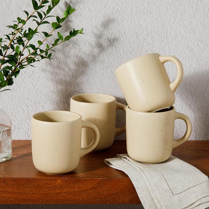 Bloomhouse - Two Time Oprah's Favorite Things Winner - Corsica Clay 4-Piece Mug Set – Cappuccino Cream Stoneware Coffee & Tea Cups, Durable Ceramic Drinkware - Image 3