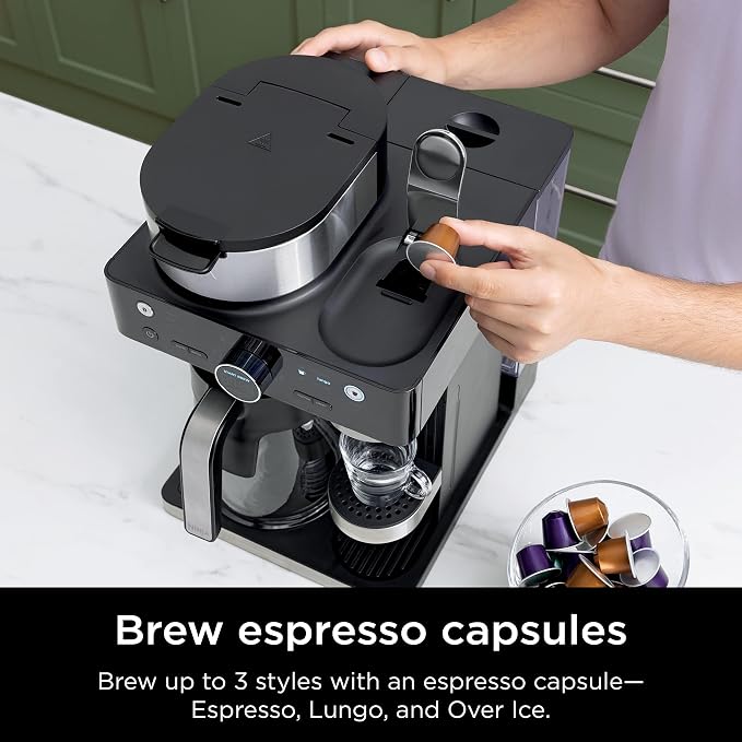 Ninja Espresso & Coffee Maker, Nespresso Capsule Compatible, Black, CFN601 | Barista System, 3 Espresso Brew Styles, Single-Serve Coffee, Built-in Frother, Espresso, Cappuccino & Latte Maker - Image 3