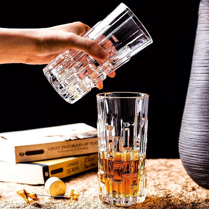 Highball Glasses Set of 6, Water Glasses, Collins Tall Beverage Cups Glassware for Drinks, Water, Beer, Soda, Cocktail 10 OZ - Image 6