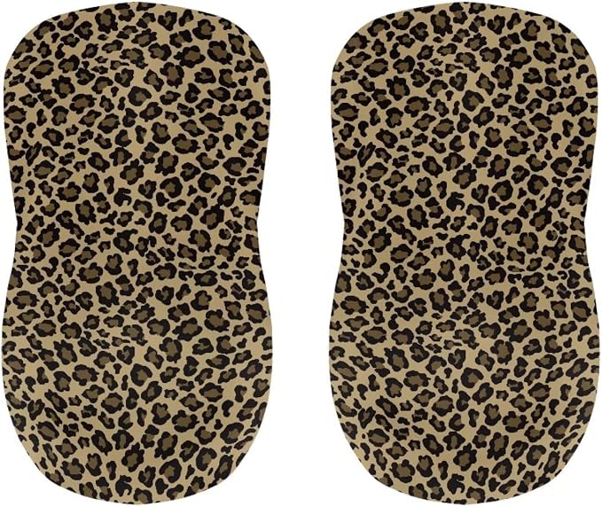 Leopard Print Bar Stools Covers, Set of 2 Height Counter Bar Stools Anti-Slip Seat Covers for Swivel Barstools Cover Adjustable Stool Chair Home Kitchen Furniture Protector - Image 4