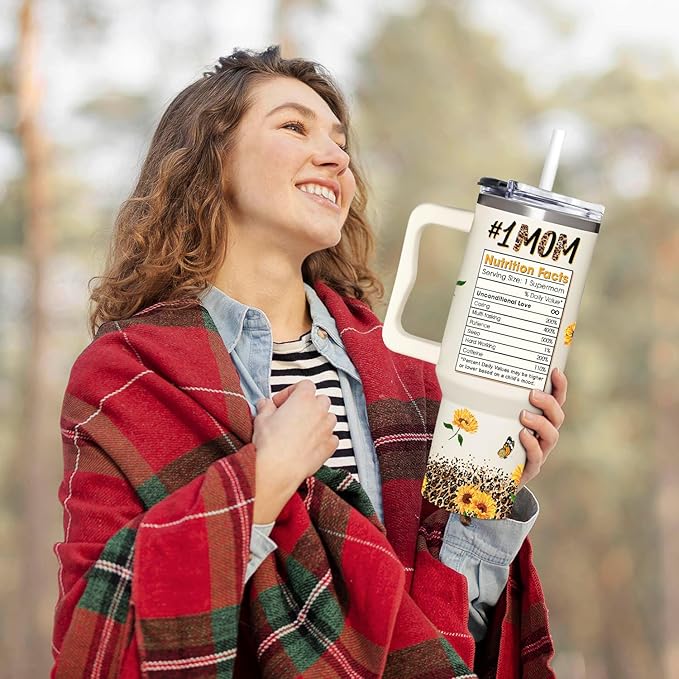 Best Mom Ever Gifts - Mothers Day Gift For Mom from Daughter, Son, Kids - Birthday, Christmas Gifts Idea For Mother, Mom, Wife - Tumbler With Handle 40oz