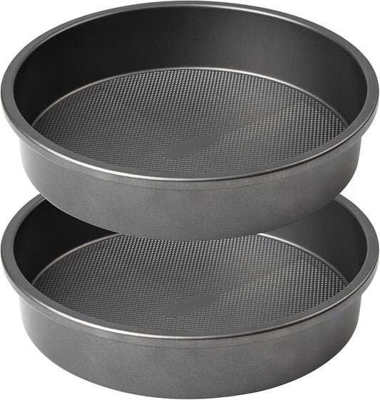 Tiawudi 9" Round Cake Pan Set of 2, 0.8mm Thick Heavy Duty Bakeware for Tiered & Layered Cakes, Nonstick Baking Pan with Diamond Texture for Even Heating, Cake Mold by Tiawudi
