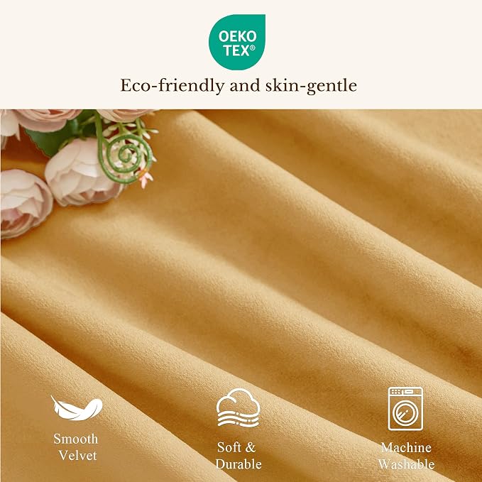 Yellowish Gold Autumn Velvet Valance 52x18 Inch 1 Panel | Fall Decor, Luxury Gold Wavy Window Treatments for Kitchen, Decorative Rod Pocket Short Drapes for Farmhouse - Image 8