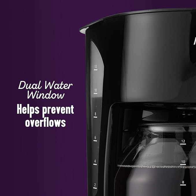 Mr. Coffee Black Coffee Maker, 12 Cups, with Auto Pause and Glass Carafe, Perfect for Home and Office Use - Image 3