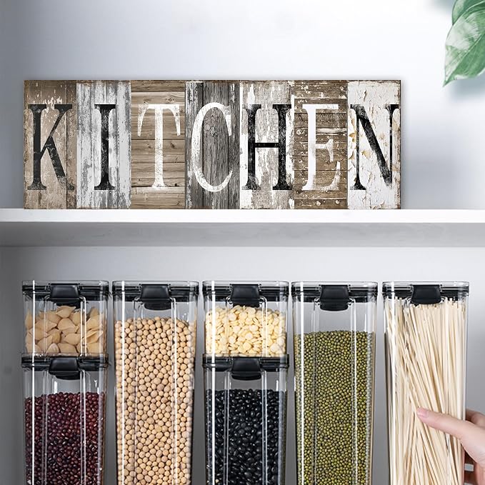 Pinetree Art Rustic Farmhouse Kitchen Decor Wall Sign with Solid Wood Inner Frame (23.6 x 7.9 inch) - Image 4