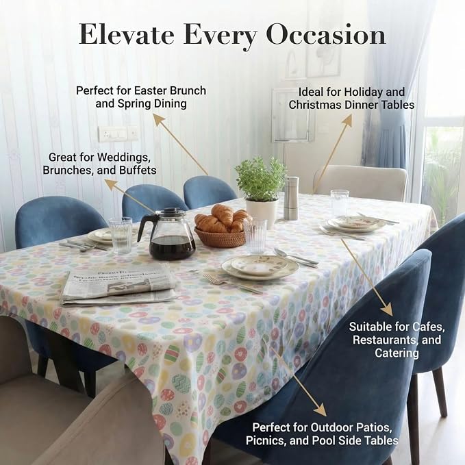 Urban Villa Tablecloth Cotton Rectangle Tabletop 60x102(8-102Seat) Eggprint - Image 4
