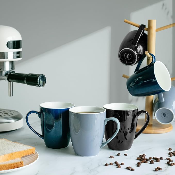 BTaT- Porcelain Coffee Mugs Set, 16 Ounces, 4 Pack, Black Ceramic Coffee Mugs with Handle, Restaurant Cups for Mocha, Tea, Cappuccino, Cocoa, Cereal, Mug Gift Set, Dishwasher Safe - Image 7