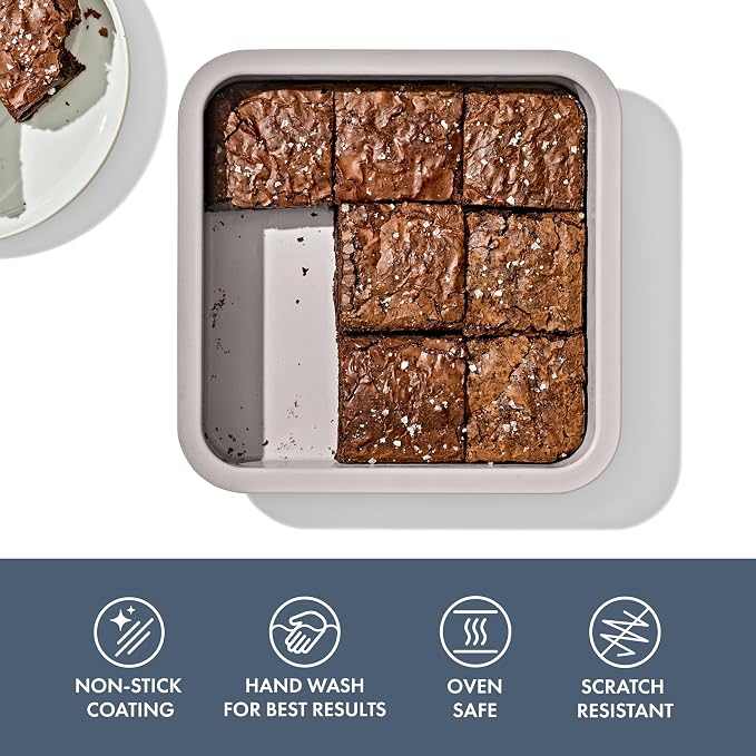 OXO Good Grips Non-Stick Pro Ceramic Coated Metal Bakeware 9” Square Cake Pan – Storm Blue - Image 2