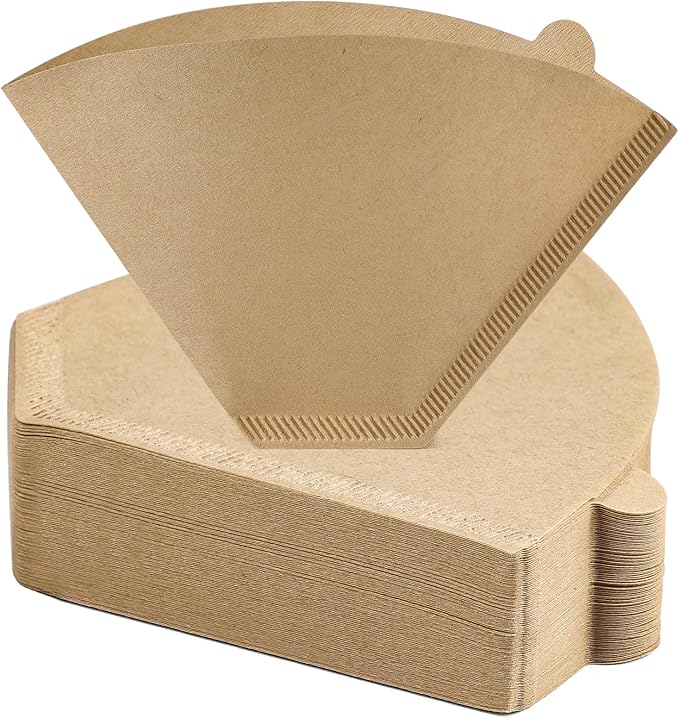 AOZITA #4 Cone Coffee Filters 8-12 Cup, 100 Count Unbleached Natural Coffee Paper Filters, No Blowout, Disposable Coffee Filter for Pour Over and Drip Coffee Maker