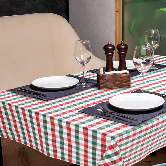 Urban Villa Tablecloth Cotton Tabletop 60x84 (6-8 Seats) Red/Grn/Wht - Image 7