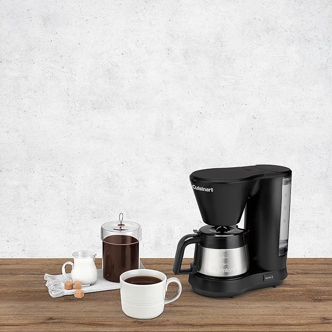 Cuisinart 5-Cup Coffee Maker with Stainless Steel Carafe, Coffee Machine with Removable Water Reservoir, Charcoal Water Filter, 30-Minute Keep Warm, and Brew Pause, DCC-5570NAS, Stainless Steel - Image 4