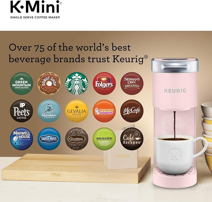 Keurig K-Mini Single Serve K-Cup Pod Coffee Maker, 6 to 12oz Brew size, with Cord Storage, Perfect for Small Spaces, Dusty Rose | Cord Storage, Small Spaces, Dusty Rose - Image 9