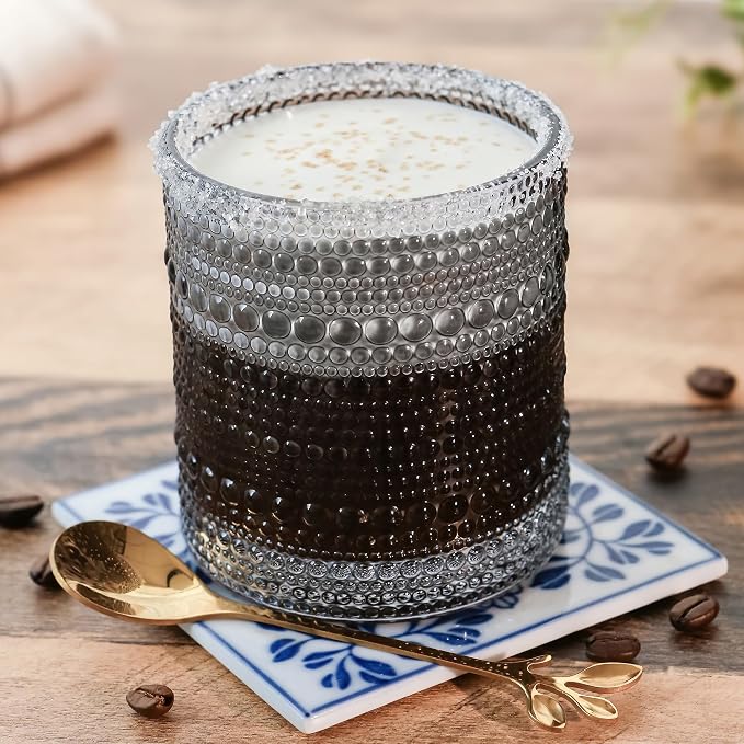 Kate Aspen Hobnail Beaded Drinking Glasses Vintage Glassware Set | Cocktail Glass Set, Juice Glass, Water Cups | Makes A Great Hostess Gift, Gift for Newlyweds (Smoke Grey) - Image 2