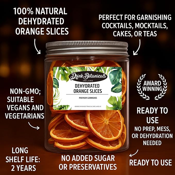 Edible Dried Mixed Flowers & Orange Slices Bundle, 100% Natural Garnish for Cocktails, Tea, Cake Decoration & Desserts, PET Jars, 7.05 oz Total - Image 9
