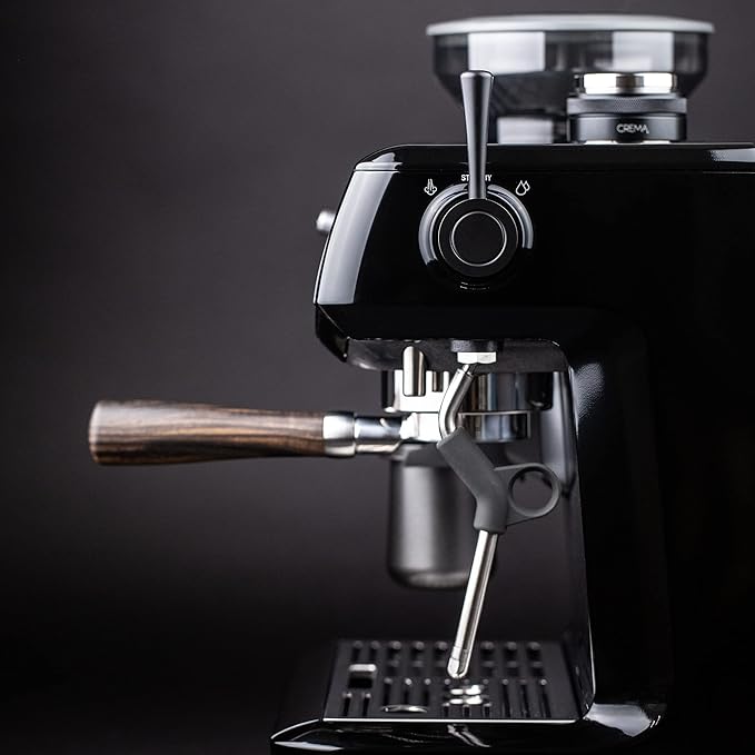 Crema Coffee Products Replacement Steam Lever for Breville Espresso Machines | Ergonomic Stainless Steel Design | Compatible with Barista Express, Infuser, Barista Pro | Easy Grip | Black Finish