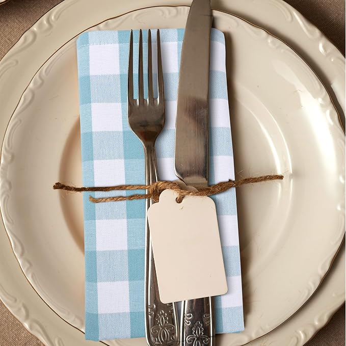 Urban Villa Cloth Napkins Cotton 20x20 (Set of 6) Aqua - Image 7