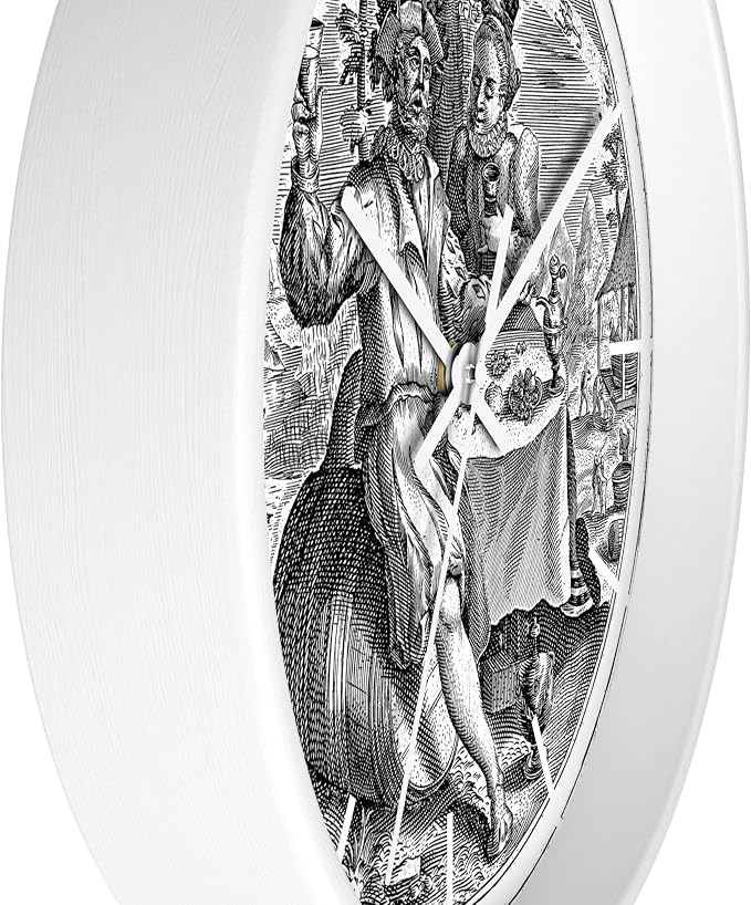 Mozingo ~ Wine Clock for Kitchen Bar Wall It's Wine O'clock Silent Time Gift Home Decor Made In USA, 10" (Hour Marks - Lines, Clock Frame Color - White, Wine Theme #02) - Image 2