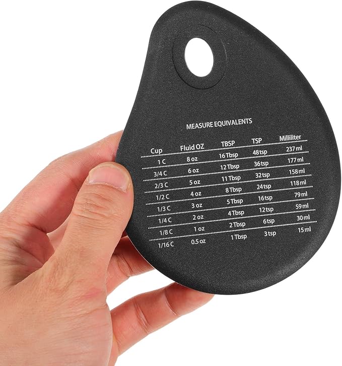 TIDTALEO 4pcs Black Silicone Baking Cutter with Compact Design and Kitchen Measurement Conversion Chart, Pastry Tool for Baking and Cooking Preparation, for Beginner and Professional Users - Image 4