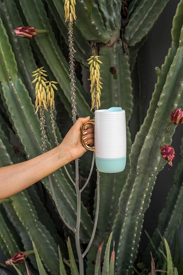 Ello Jane 18oz Ceramic Travel Mug with Handle, Splash-Resistant Slider Lid and Built-in Coaster, Perfect for Coffee and Tea, BPA Free, Dishwasher Safe, Holiday Gift Her Him, Yucca | Splash-resistant ceramic coffee tumbler with handle and silicone base.... - Image 7