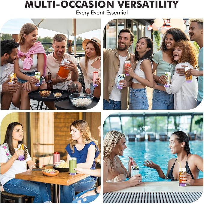 Purple Highball Glasses Set of 6, 13oz Drinking Glass Cups for Mixed Drink Cocktail, Beer, Mojito, Water and Juice,Thick Tall Crystal Glassware for Kitchen, Restaurant, Home Bar and Parties - Image 9