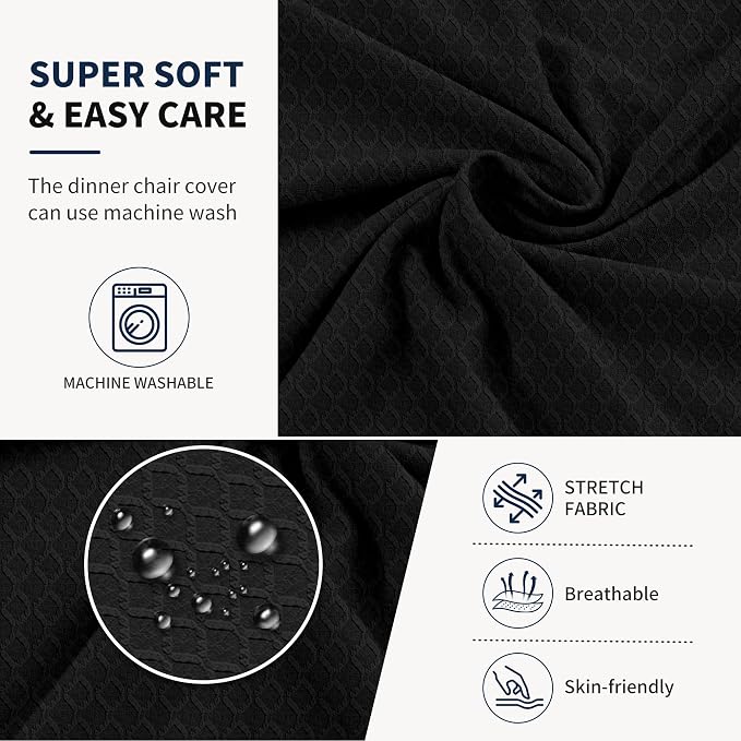 BIETYONE Waterproof Dining Chair Covers, Stretch Seat Protector, Washable | 4 Pack, Waterproof, Spill Resistant, Washable, Stretch Fit, Easy Clean Chair Protector - Image 7