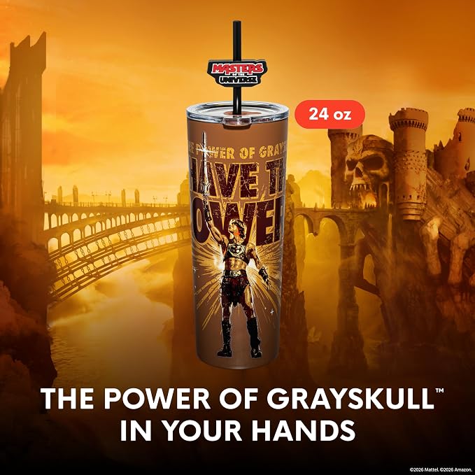 Dragon Glassware x Masters of the Universe Tumbler, 24oz - I Have the Power | Vacuum Insulated Stainless Steel Tumbler with Straw & Lid; With Straw Topper; Official Masters of the Universe 2026 Movie Cup - Image 2