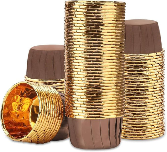 EUSOAR Cupcake Ramekins, 100pcs 3.5 oz Aluminum Foil Muffin Liners, Cupcake Liners, Aluminum Foil Baking Cups, Little Foil Holder Cups for Wedding Birthday Party by EUSOAR