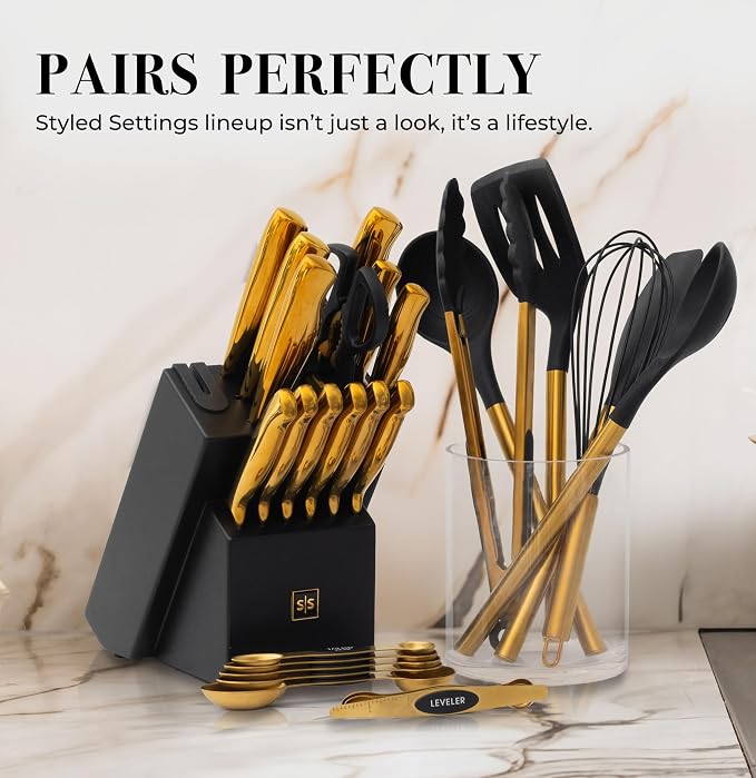 Styled Settings Magnetic Measuring Spoons Set, Gold | Stainless Steel Gold Measuring Spoons for Cooking and Baking - Cute and Durable Gold Kitchen Accessories - Great for Gifting - Image 8