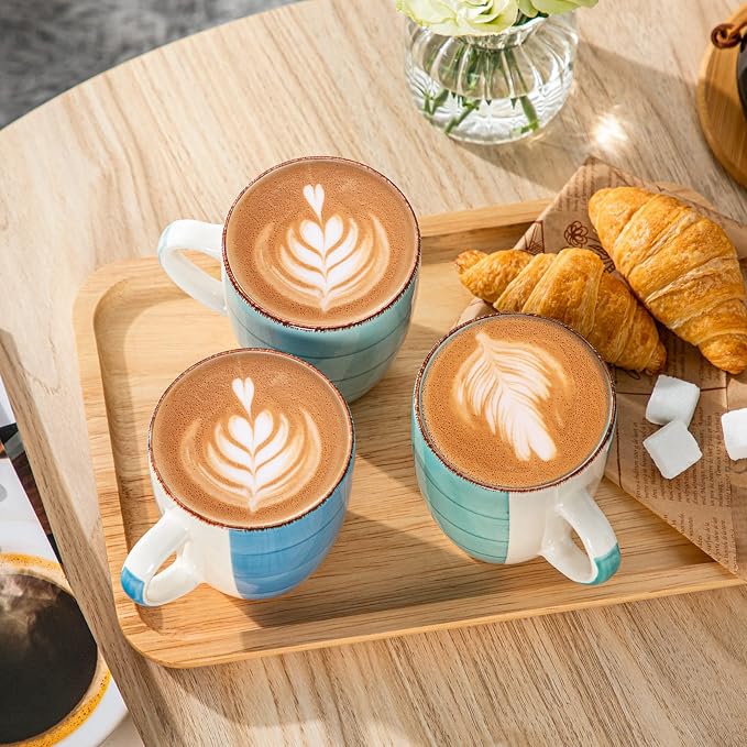 vancasso Bonita 12 Oz Coffee Mugs Set of 6, Ceramic Coffee Cups for Cappuccino, Latte, Tea, Cocoa, Cool Color - Image 6