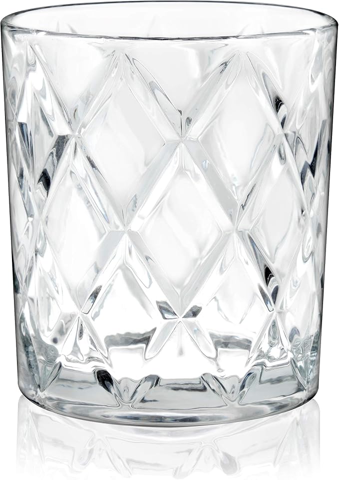 True Diamond Crystal Scotch Bourbon Whiskey Glasses, Old Fashioned Glasses Drinking Set, Whiskey Tumblers, Premium Bar Glassware Set of 4, 11 oz - Image 6