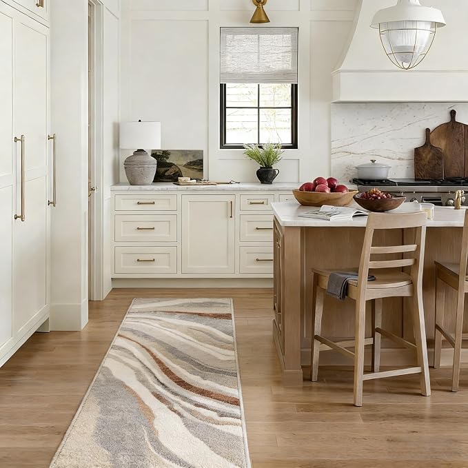 2x6 Runner Rug, Washable Hallway & Kitchen Rug - Non-Slip Low Pile Floor Mat for Entryway, High Traffic Areas, Easy Clean Vintage Pattern - Image 4