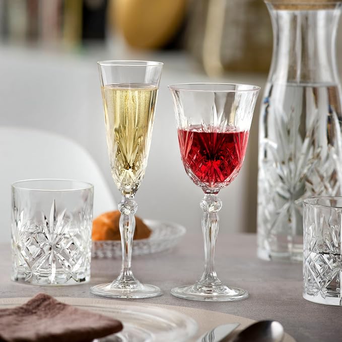 Lorren Home Trends Crystal Melodia Collection Double Old Fashioned Glass Set - Image 6