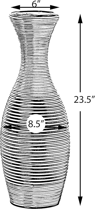 Tall Floor Vase, Modern Large vase for Home Decor Floor, Brown Artificial Rattan Floor Vase, Brown Floor Vase for Living Room or Hallway, 41-Inch-Tall Vase - Image 4
